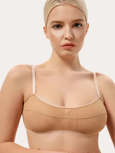 Telový basic top zo sieťovaného materiálu