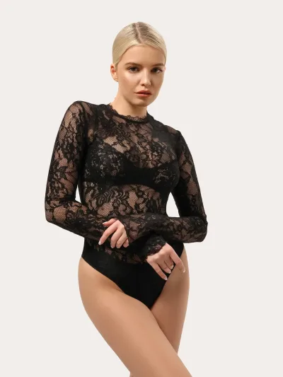 Čierne čipkované body