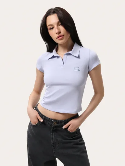 Nevädzovo modré priliehavé polo tričko